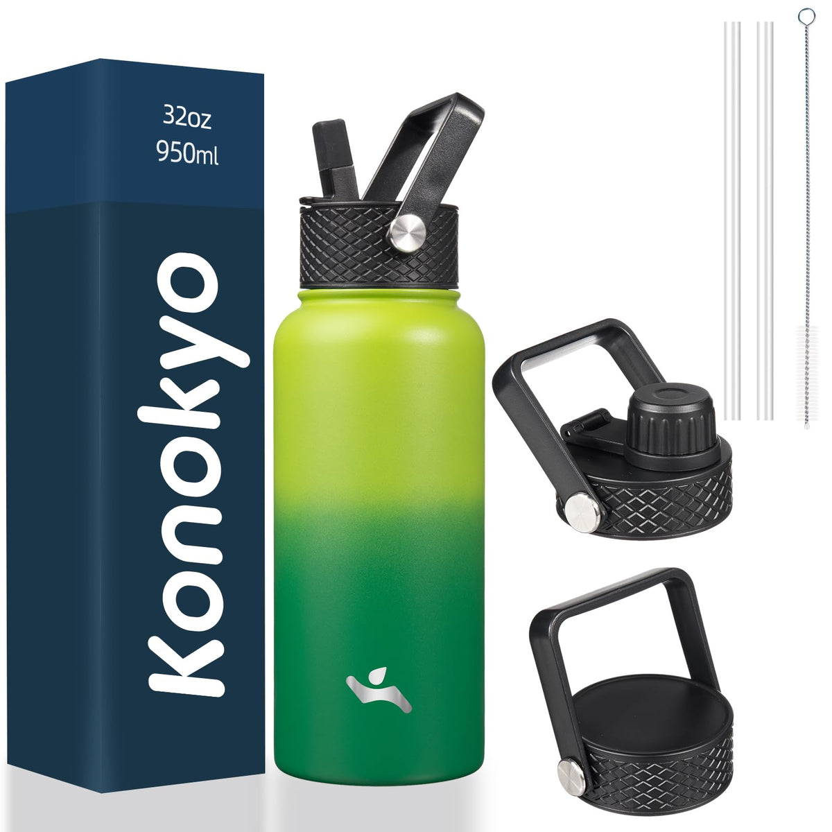 Konokyo 32oz insulated bottle in stainless steel for all-day temperature control