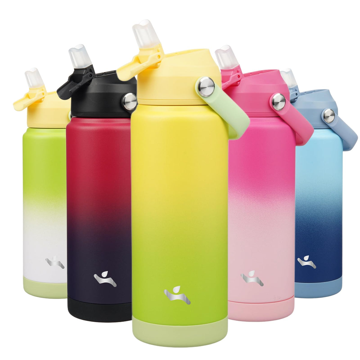 Konokyo 24oz lime bottle with straw lid for secure sipping on the go.