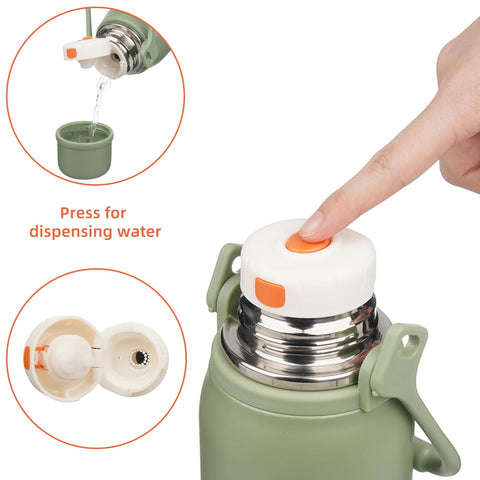 Konokyo dual-lid leak-proof system prevents spills during movement.