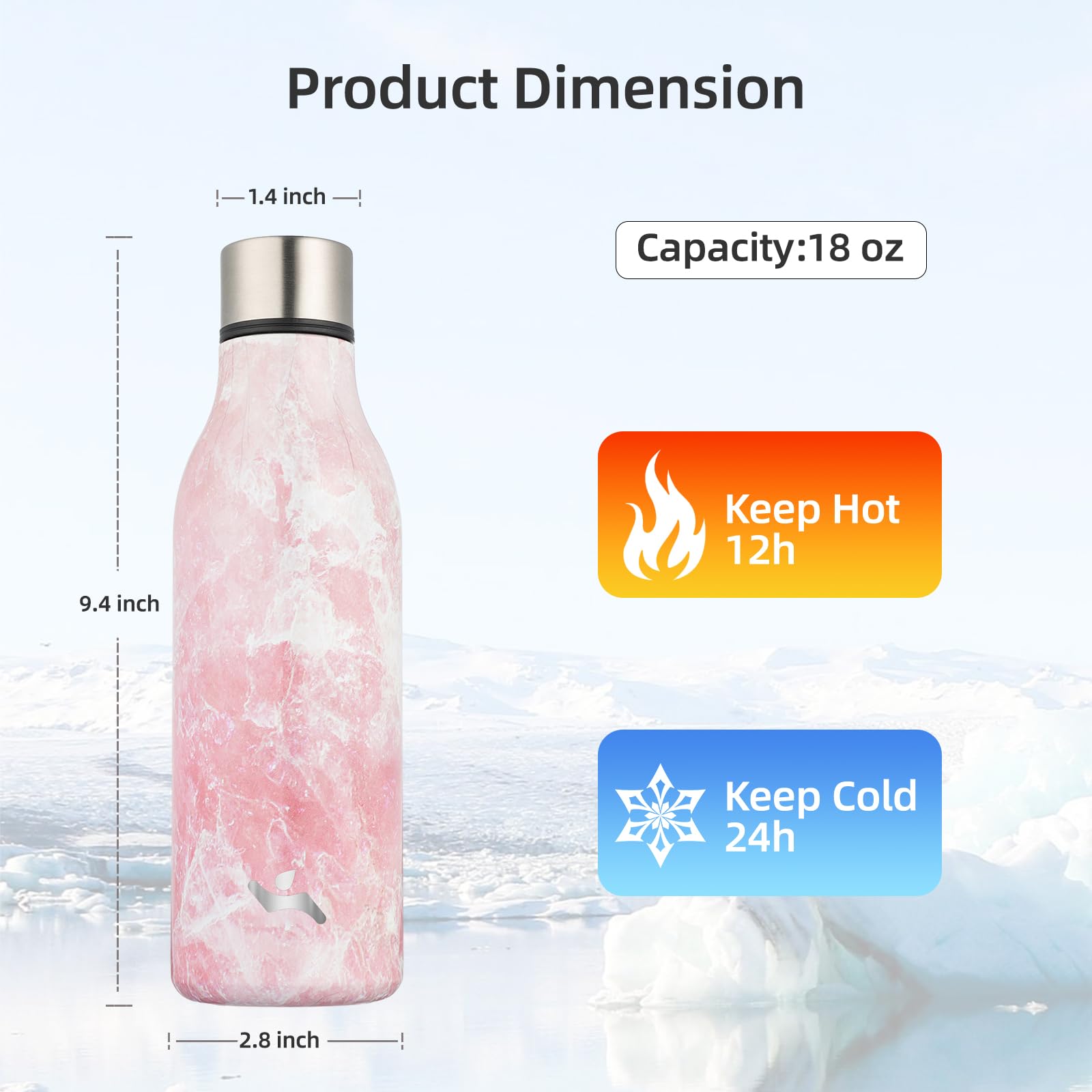 Konokyo insulated bottle shows double-wall design for temperature retention