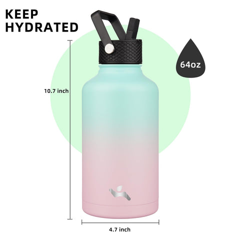 Paracord handle attached to the bottle for easy carrying.