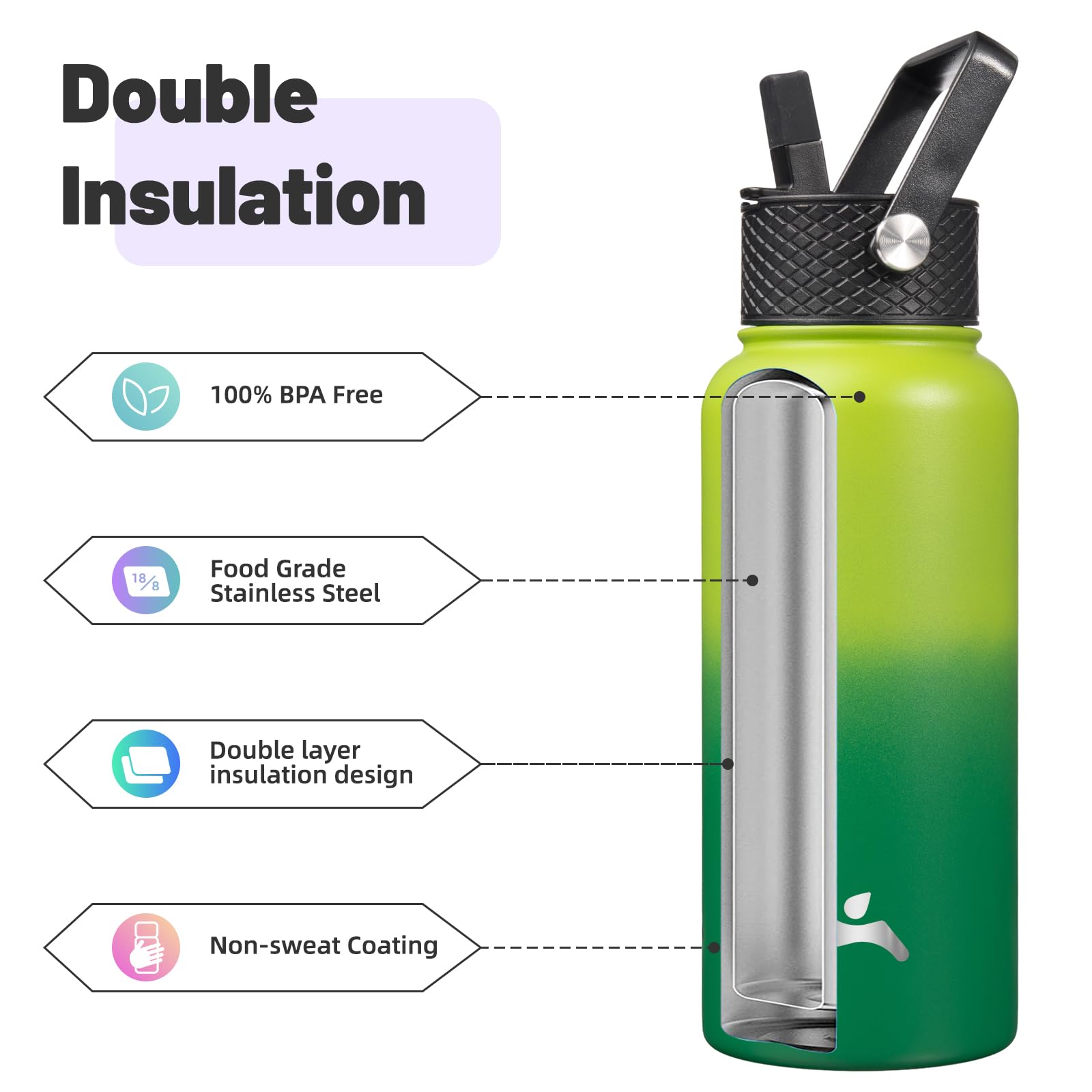 Konokyo straw lid for iced beverages during workouts