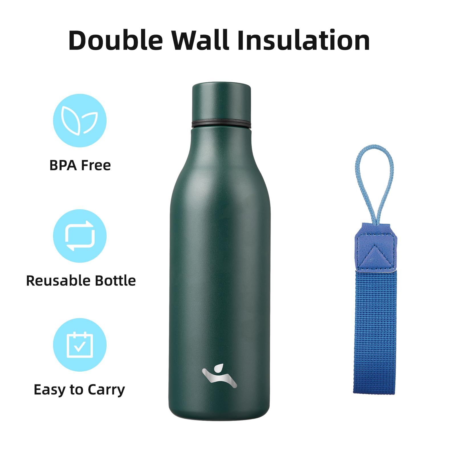 Konokyo wide-strap design makes carrying the bottle comfortable during workouts and commutes
