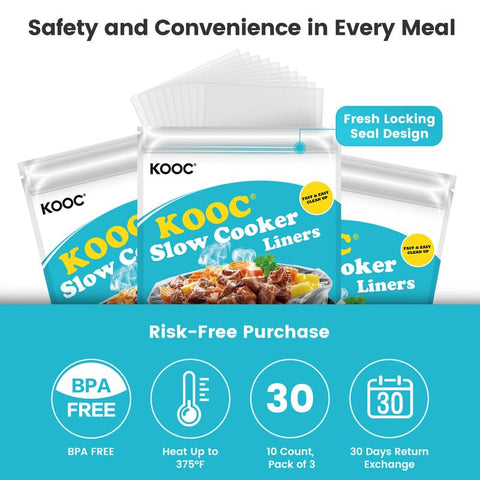 KOOC BPA-free disposable liners ready for single-use cooking and storage