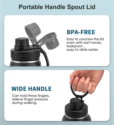 koodee 16 oz navy bottle with spout lid for leakproof sipping on the go