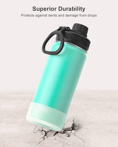 koodee teal bottle side-handle shows comfortable grip for students