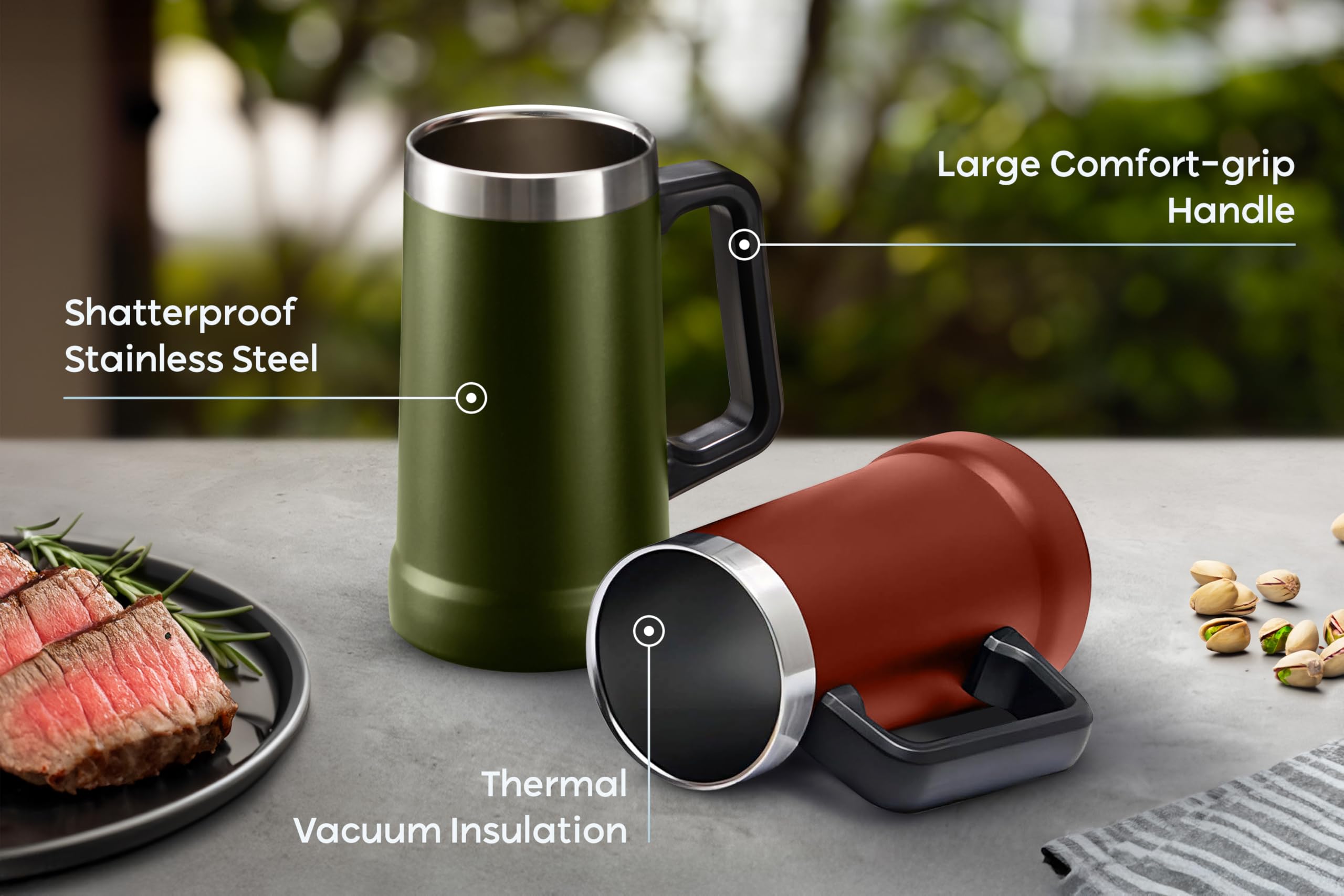 KooK Olive shatterproof mug ideal for outdoor activities