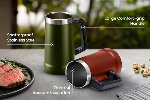 KooK Olive shatterproof mug ideal for outdoor activities
