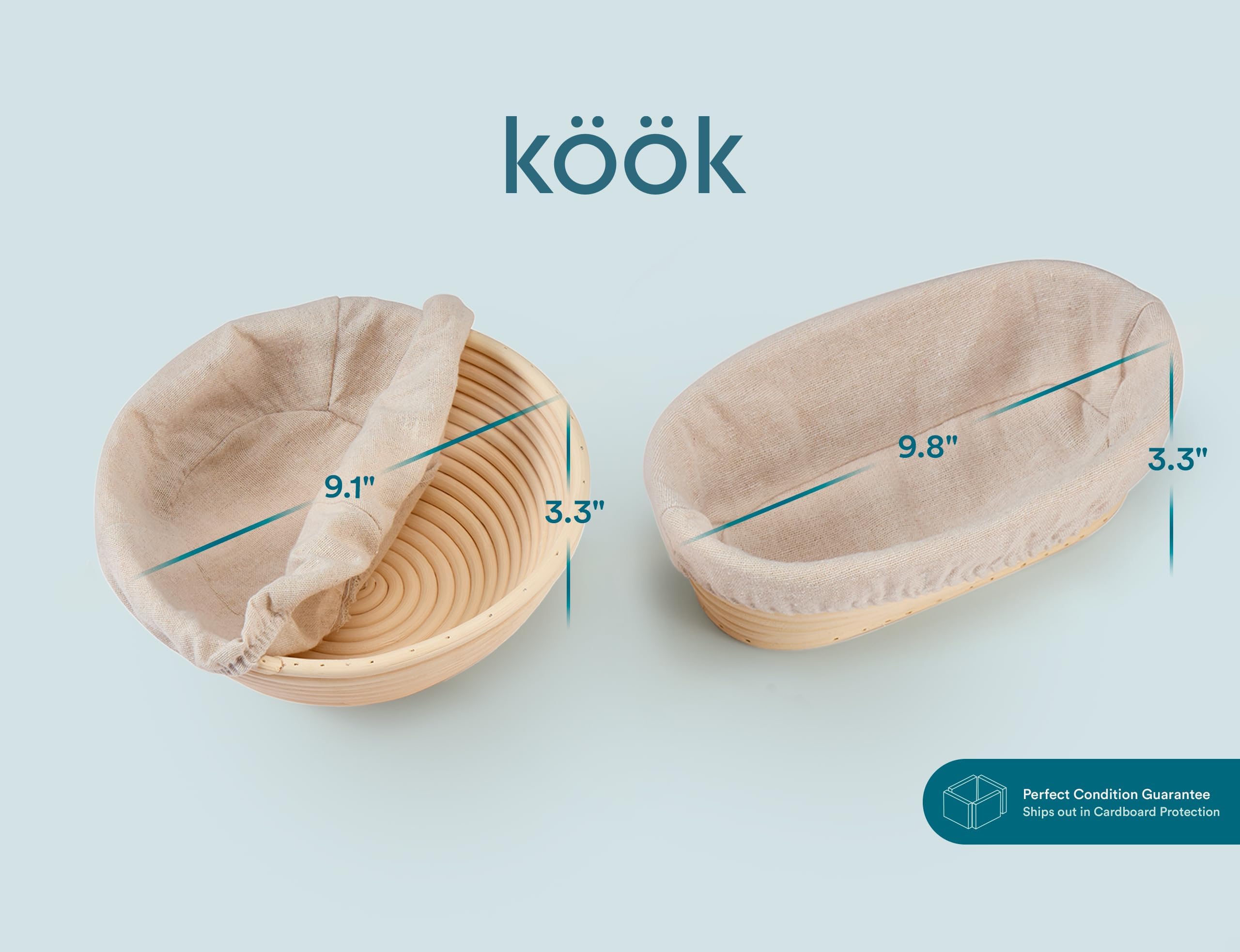 KooK Bread Proofing Set dough cover and brush protect dough during proofing.