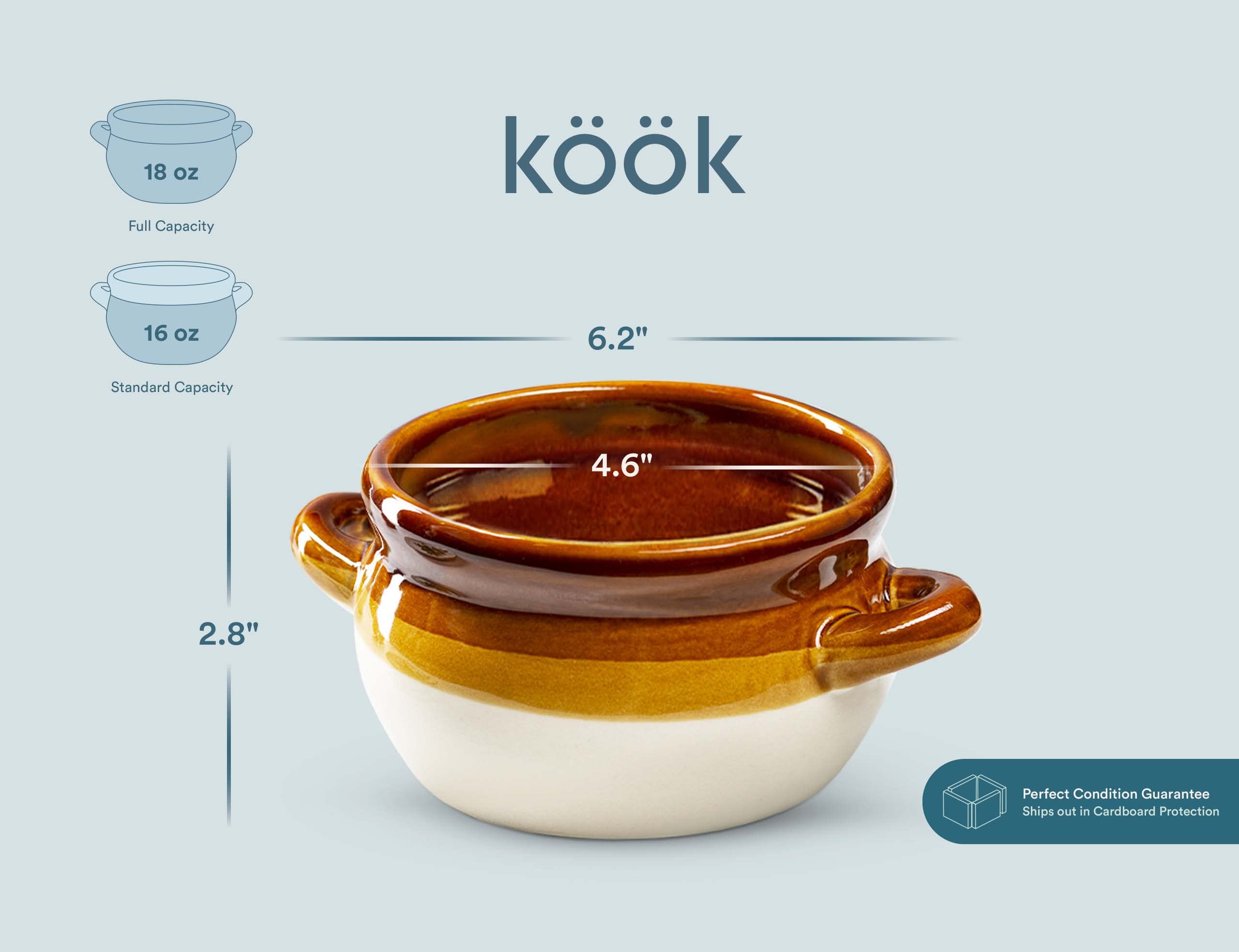 KooK broil-safe serving bowls perfect for finishing dishes under high heat.