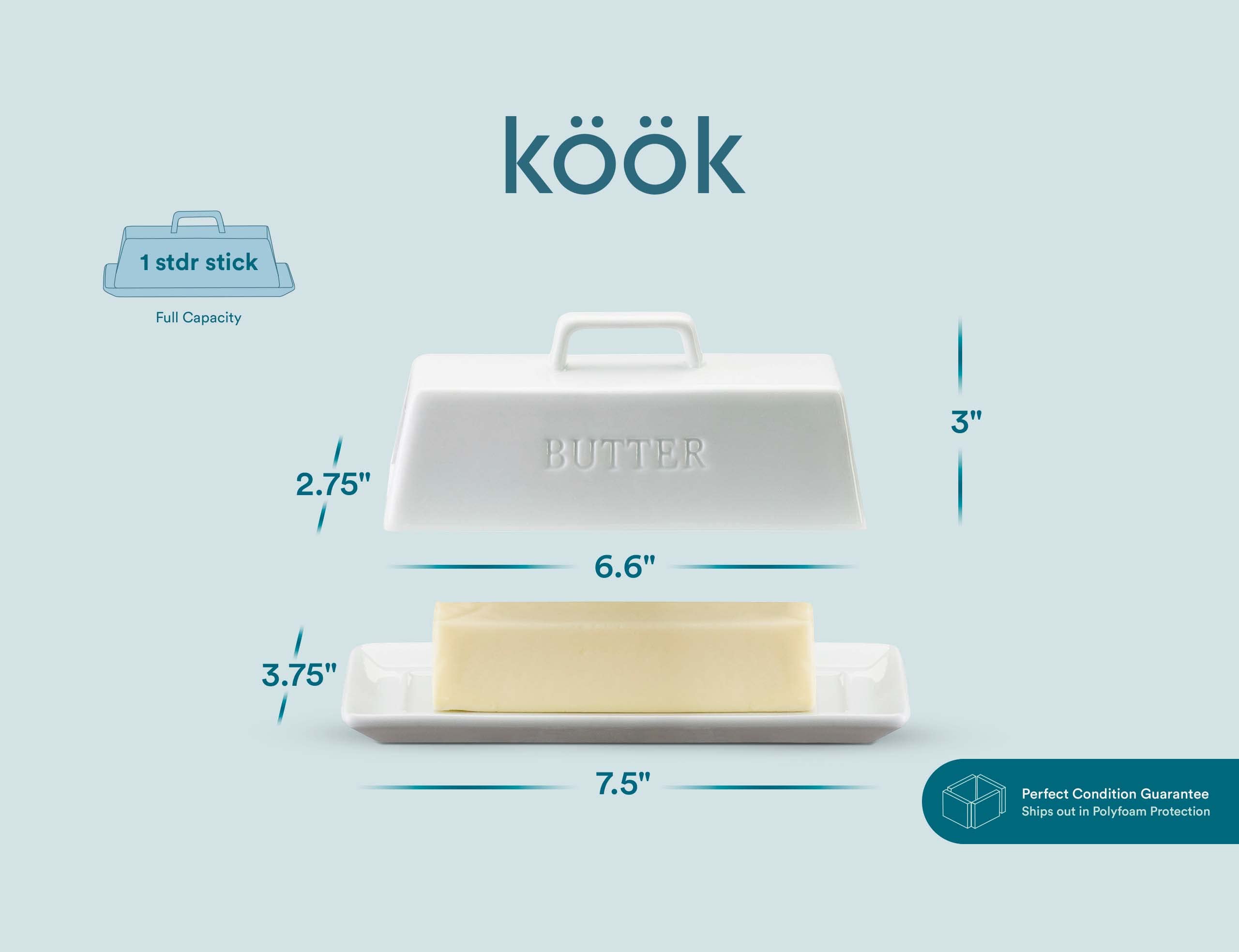 KooK butter dish dishwasher safe for easy cleanup