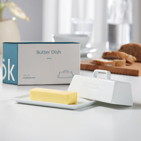 KooK butter dish inner ridge keeps lid secure