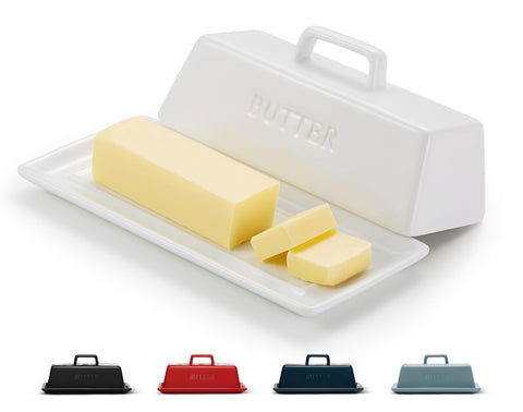 KooK butter dish lid top view for easy spreading