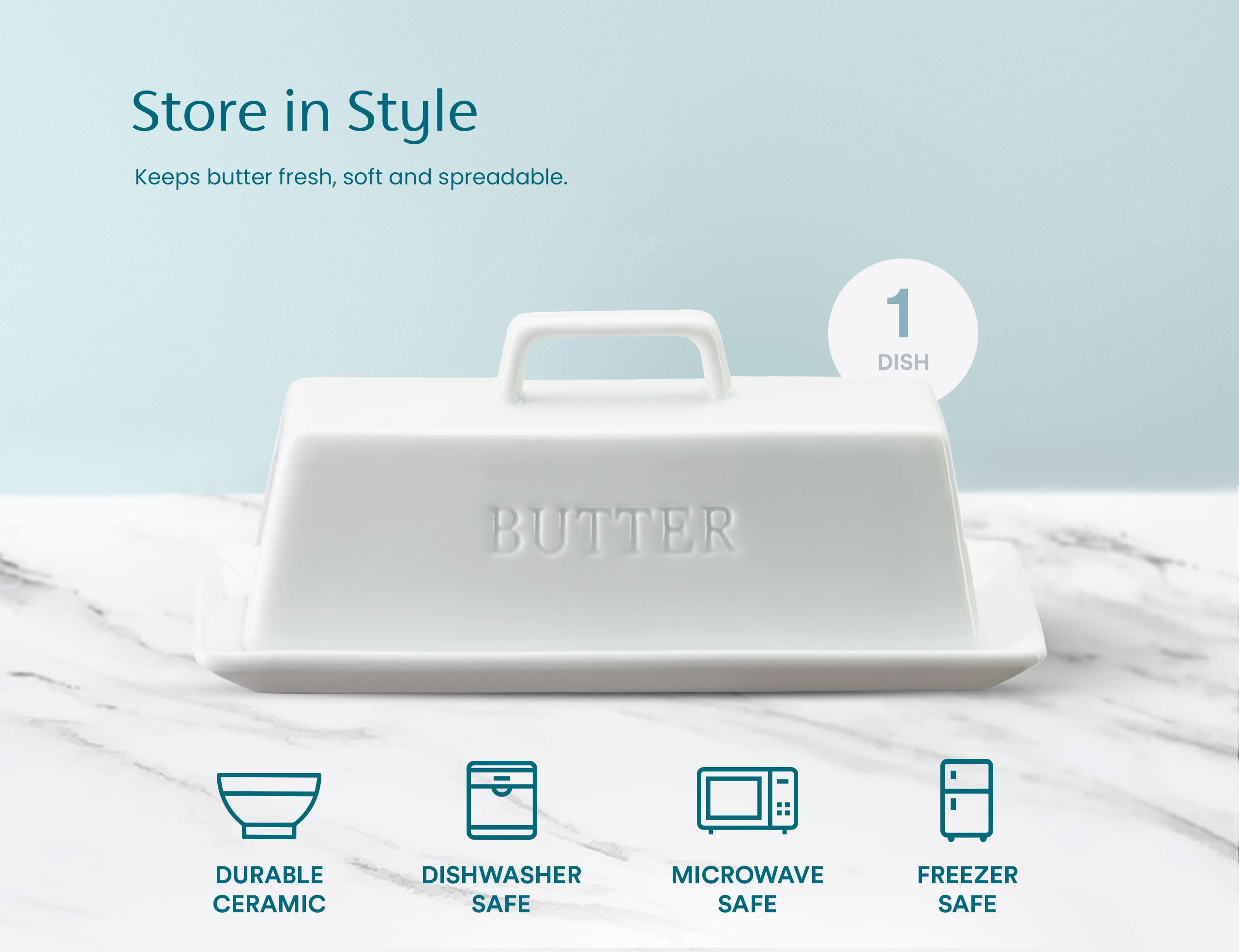 KooK butter dish in microwave for softening butter