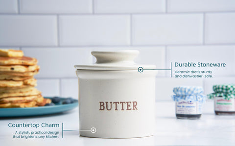 KooK Butter Keeper Lid inside view shows airtight seal setup.