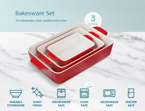 KooK bakeware set handles showcased for safe transfer from oven