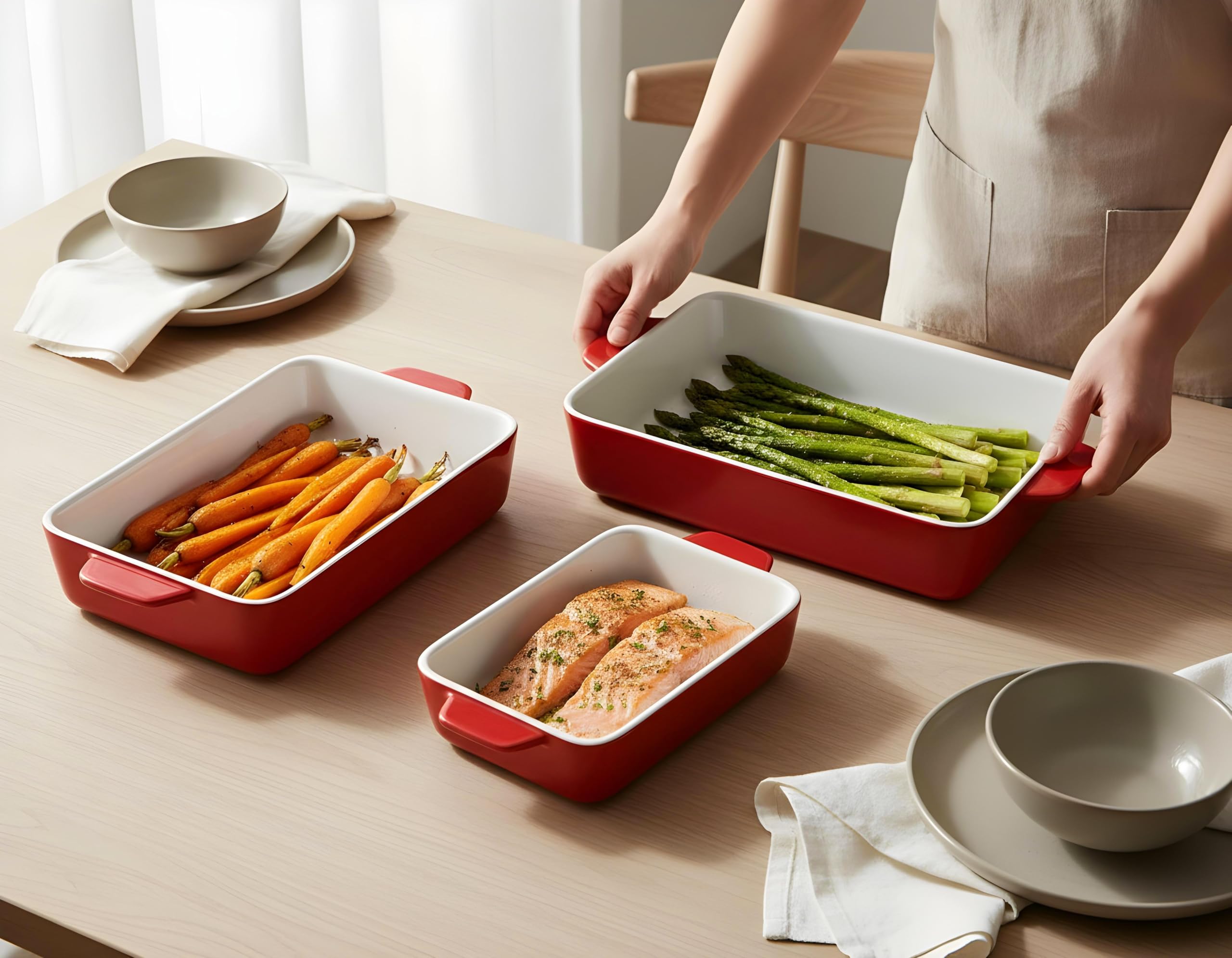 KooK medium dish from ceramic bakeware set ready for casseroles and roasting