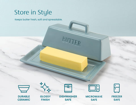 KooK butter dish is microwave-safe for softening butter.