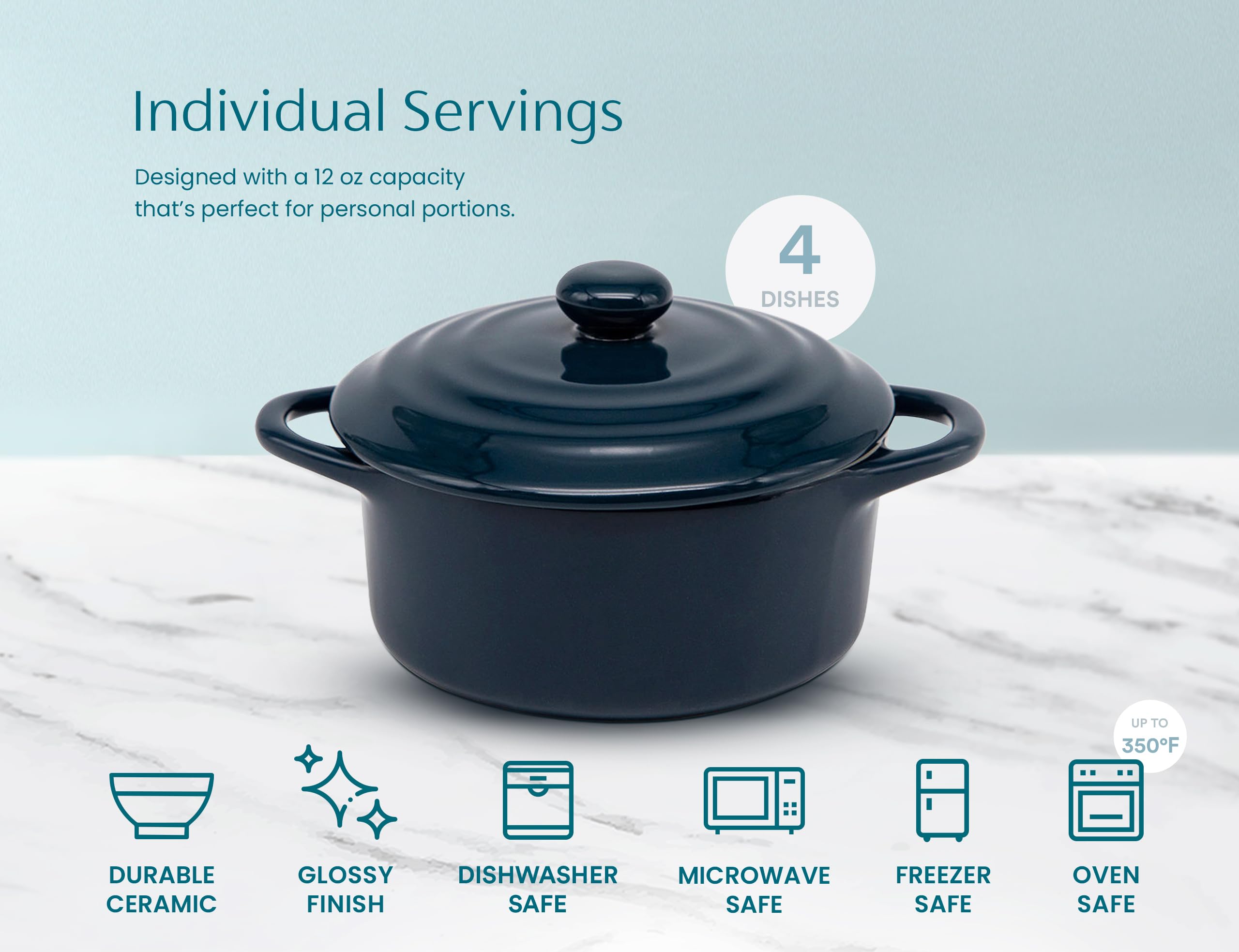 KooK chip-resistant navy cocotte for durable everyday use.