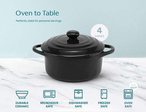 Kook cocotte lid view demonstrates warmth retention for serving