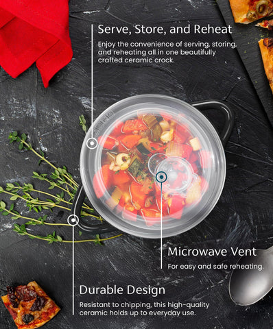 KooK dishwasher safe ceramic bowls for simple cleanup after meals