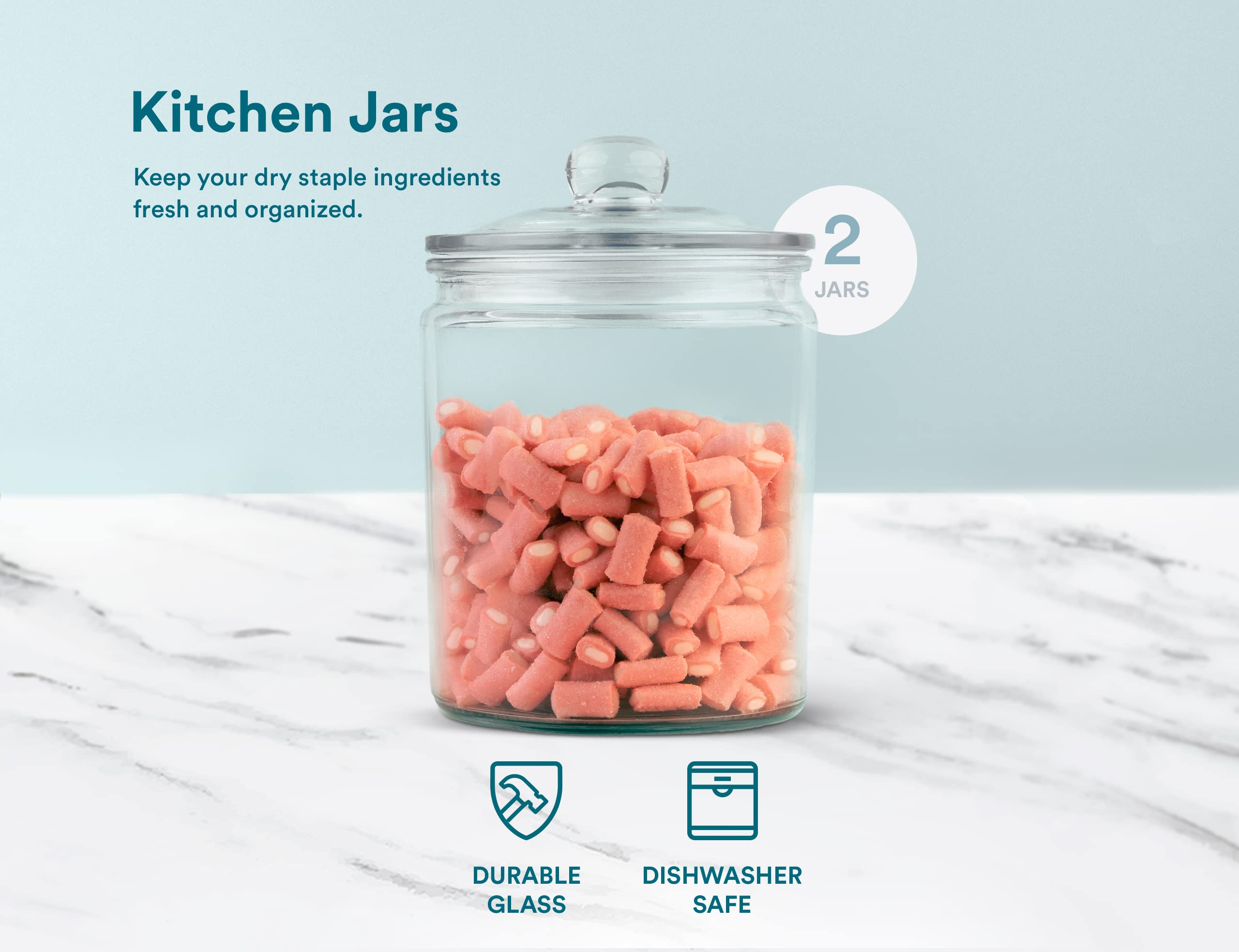 KooK glass storage jars are dishwasher safe for quick cleaning