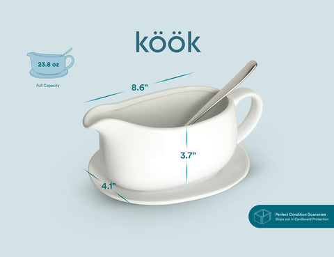 Kook porcelain finish complements any table setting with a gentle gloss