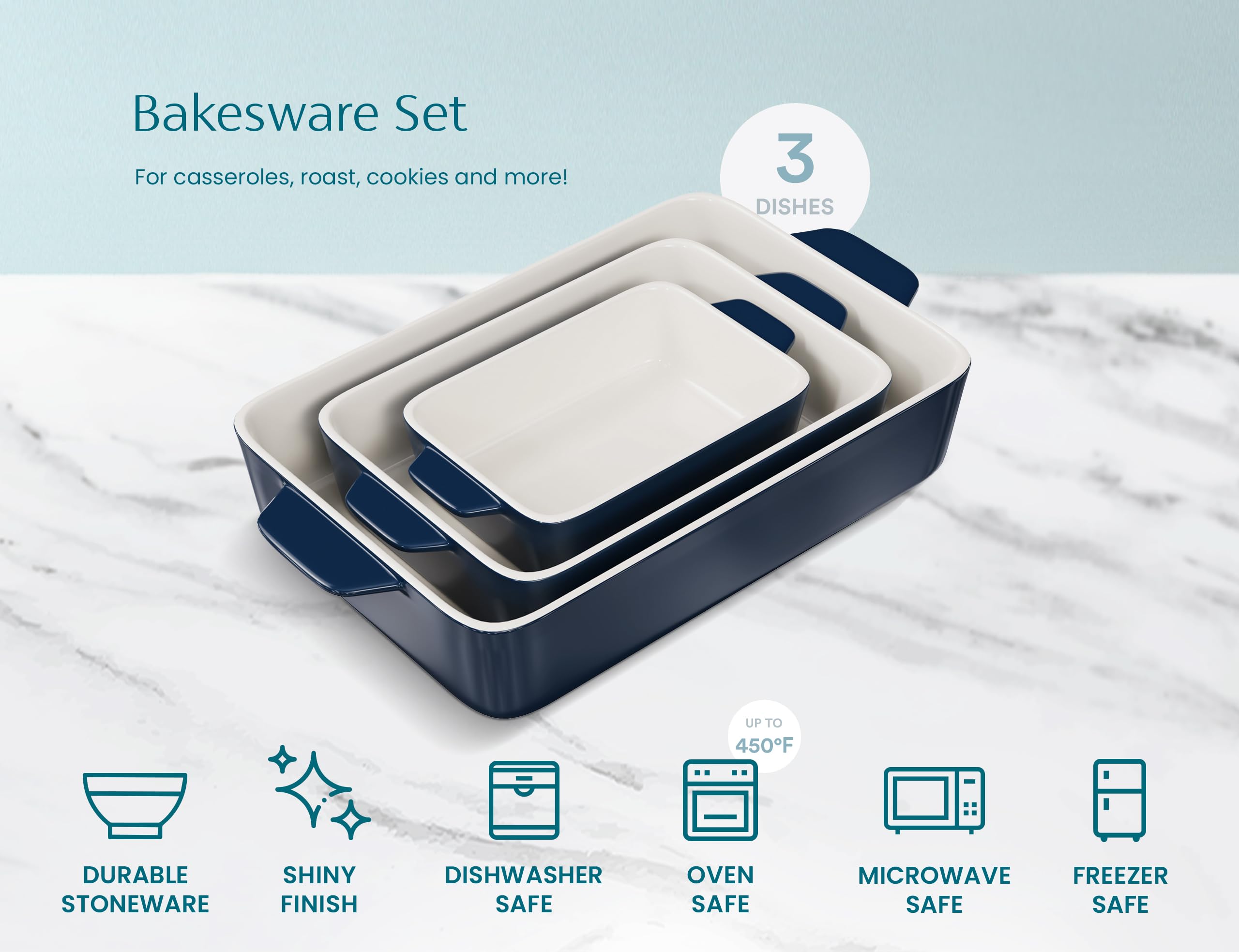 Kook durable odor-resistant stoneware for lasting kitchen use