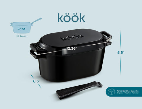 KooK Dutch Oven dishwasher-safe enamel for easy cleanup