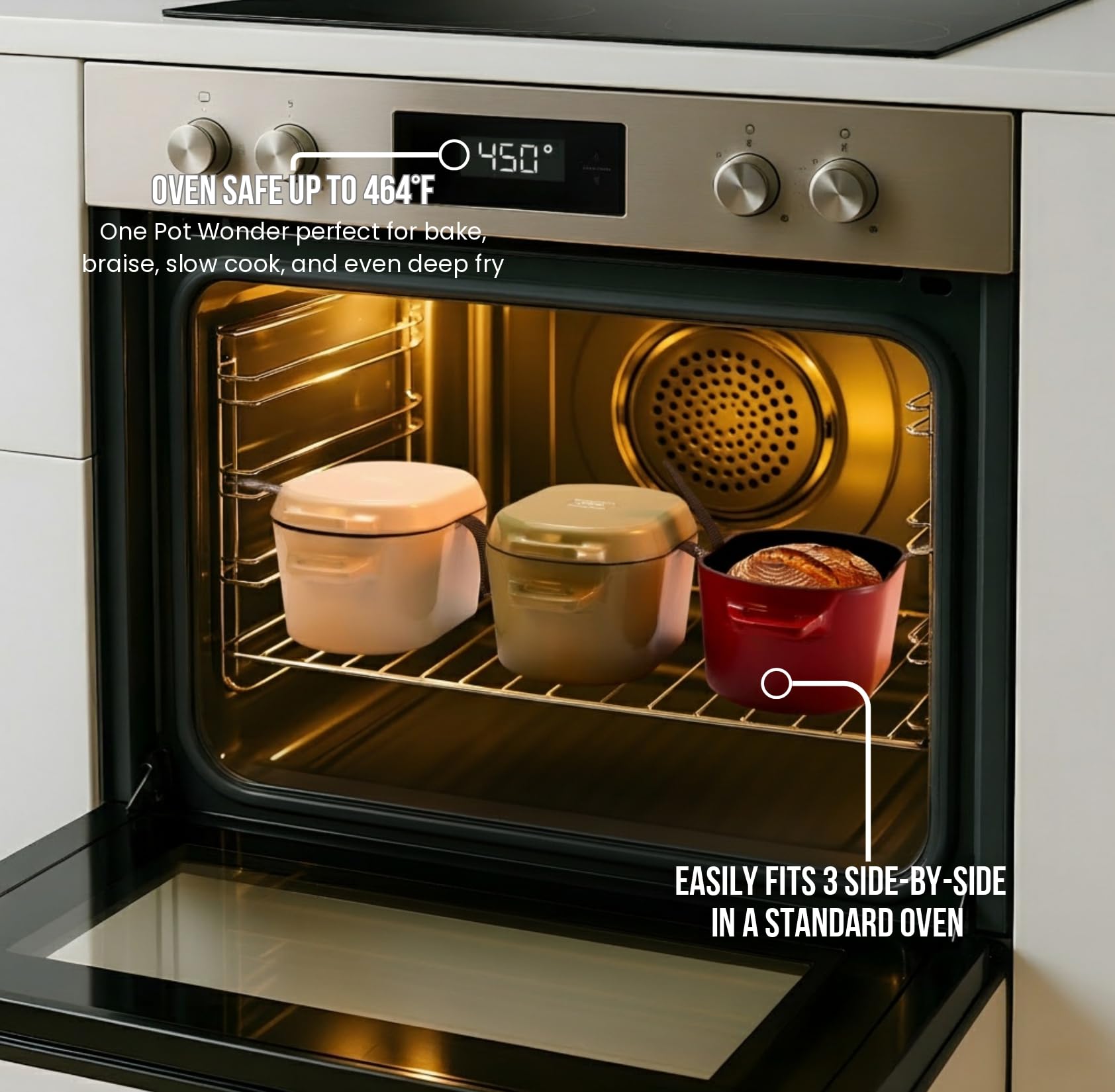 KooK Dutch Oven ready to bake for easy transfer