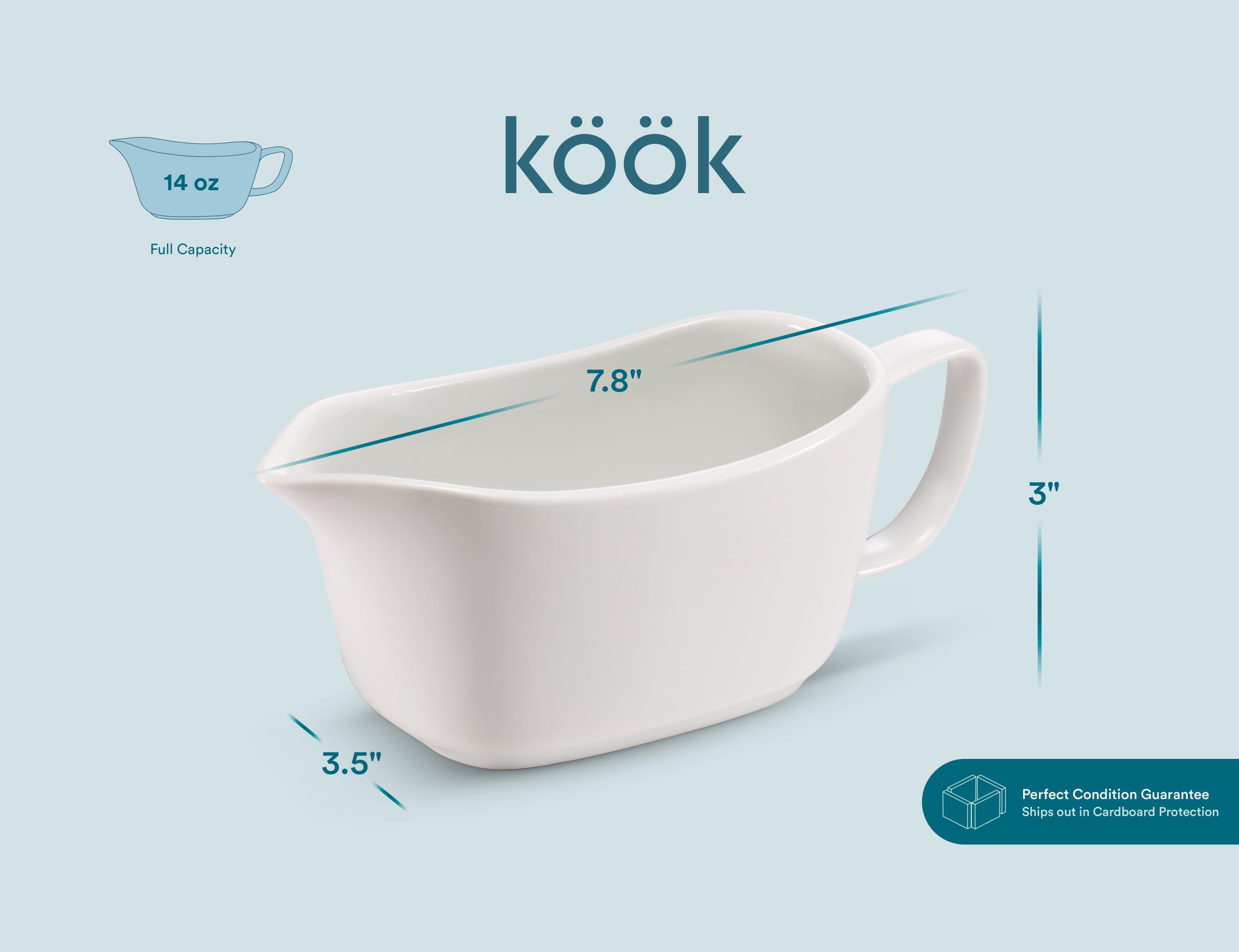 Kook Gravy Boat dishwasher-safe icon for simple cleanup
