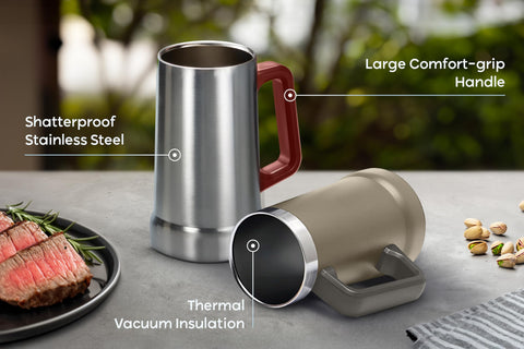 KooK large handle design for comfortable grip during outdoor use.