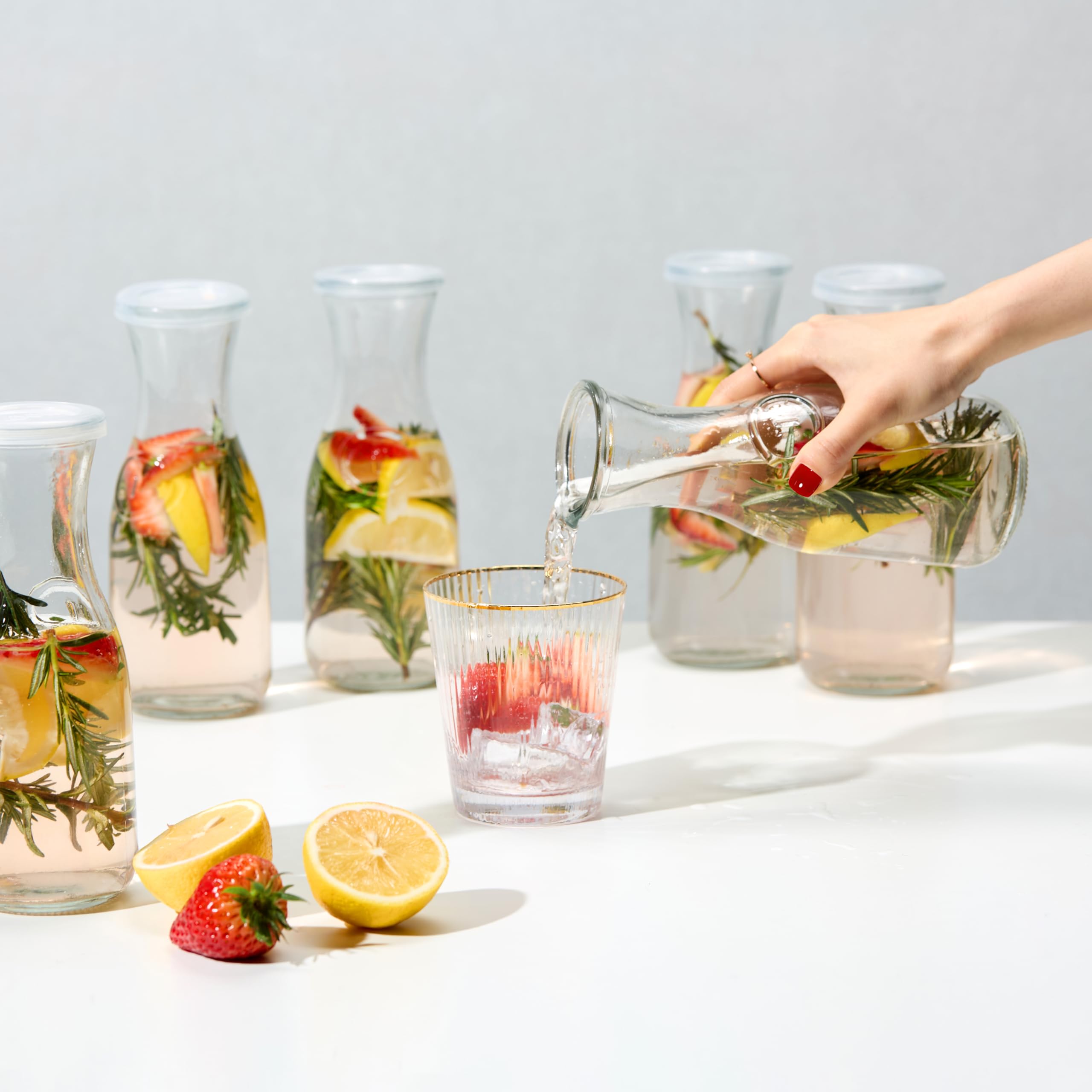 KooK mini carafes with narrow neck and hourglass silhouette for wine or cocktails