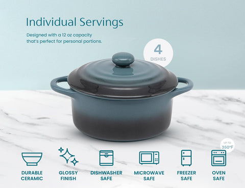 Kook four-piece set supports individual portions at mealtime.