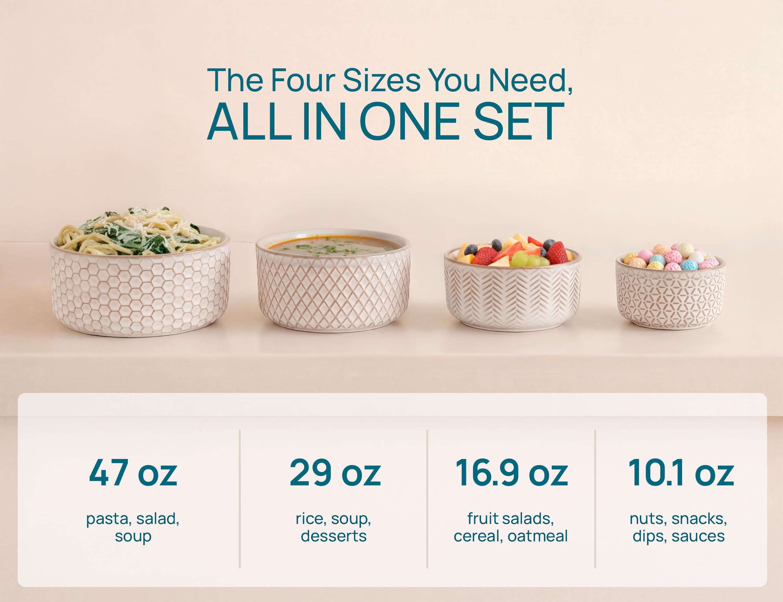 KooK Narbonne 10 oz ivory bowl ideal for prep and quick mixing