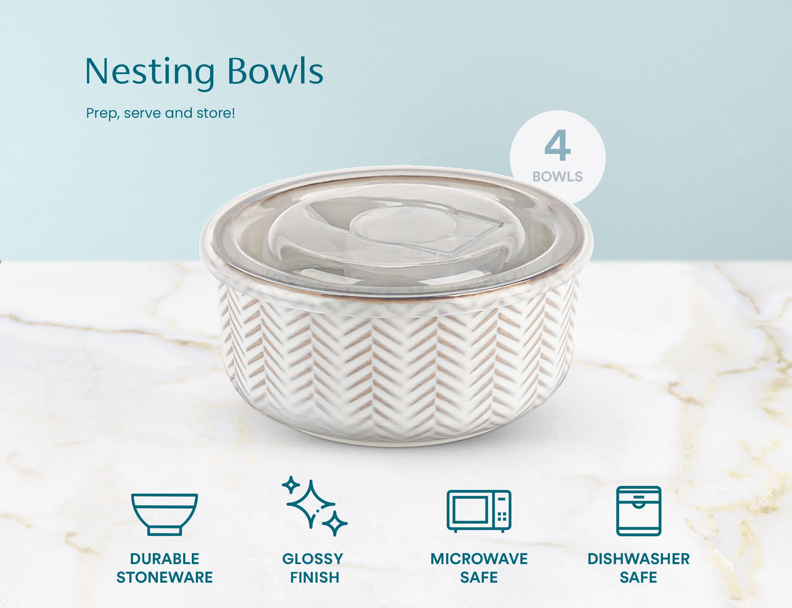 KooK Narbonne 47 oz large bowl for batch meals