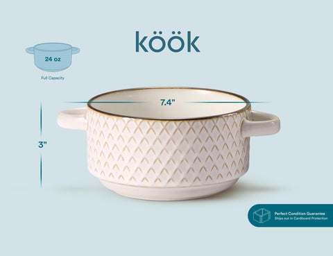Narbonne bowls shown in a kitchen, microwave and dishwasher safe