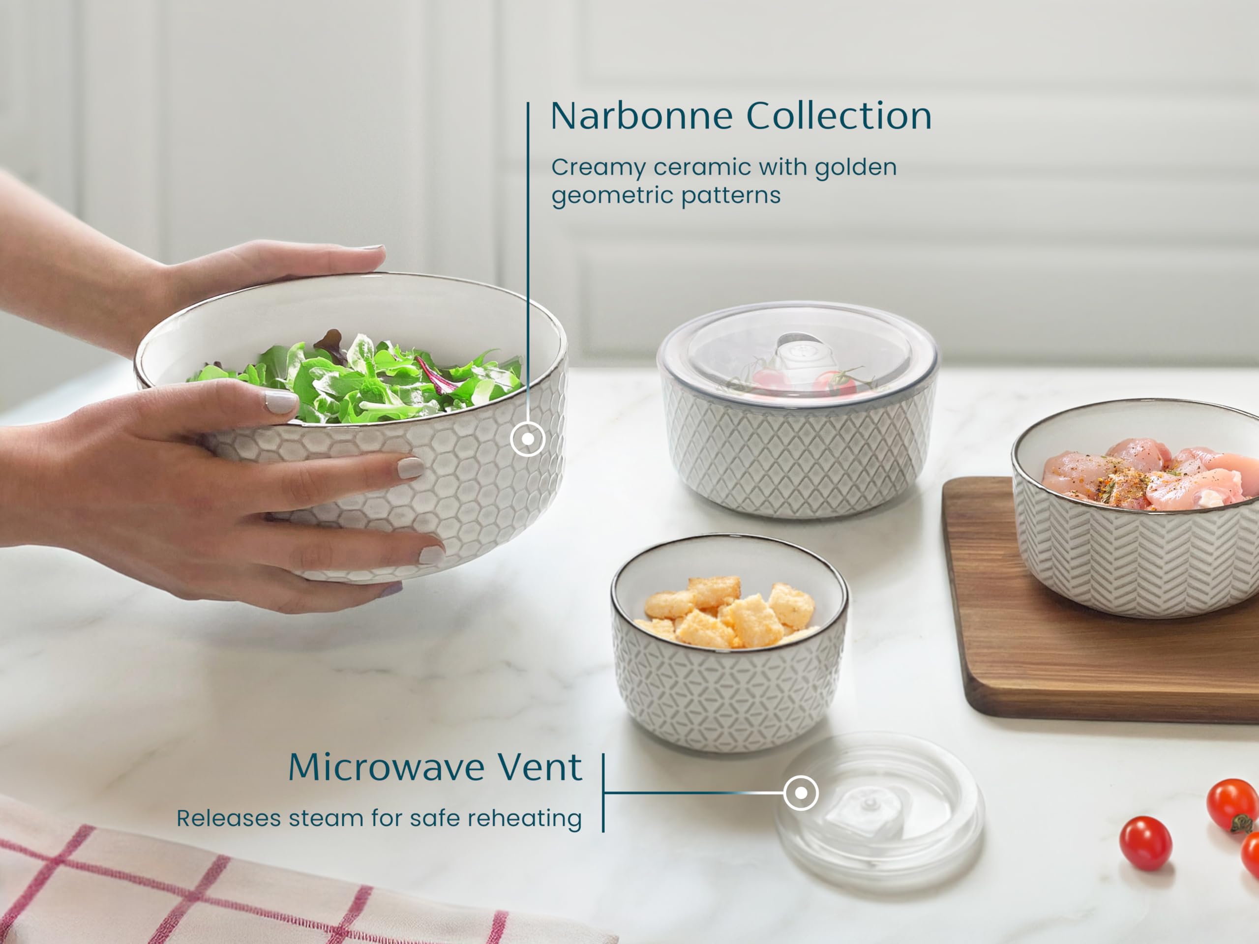 KooK Narbonne nesting bowls save space when not in use