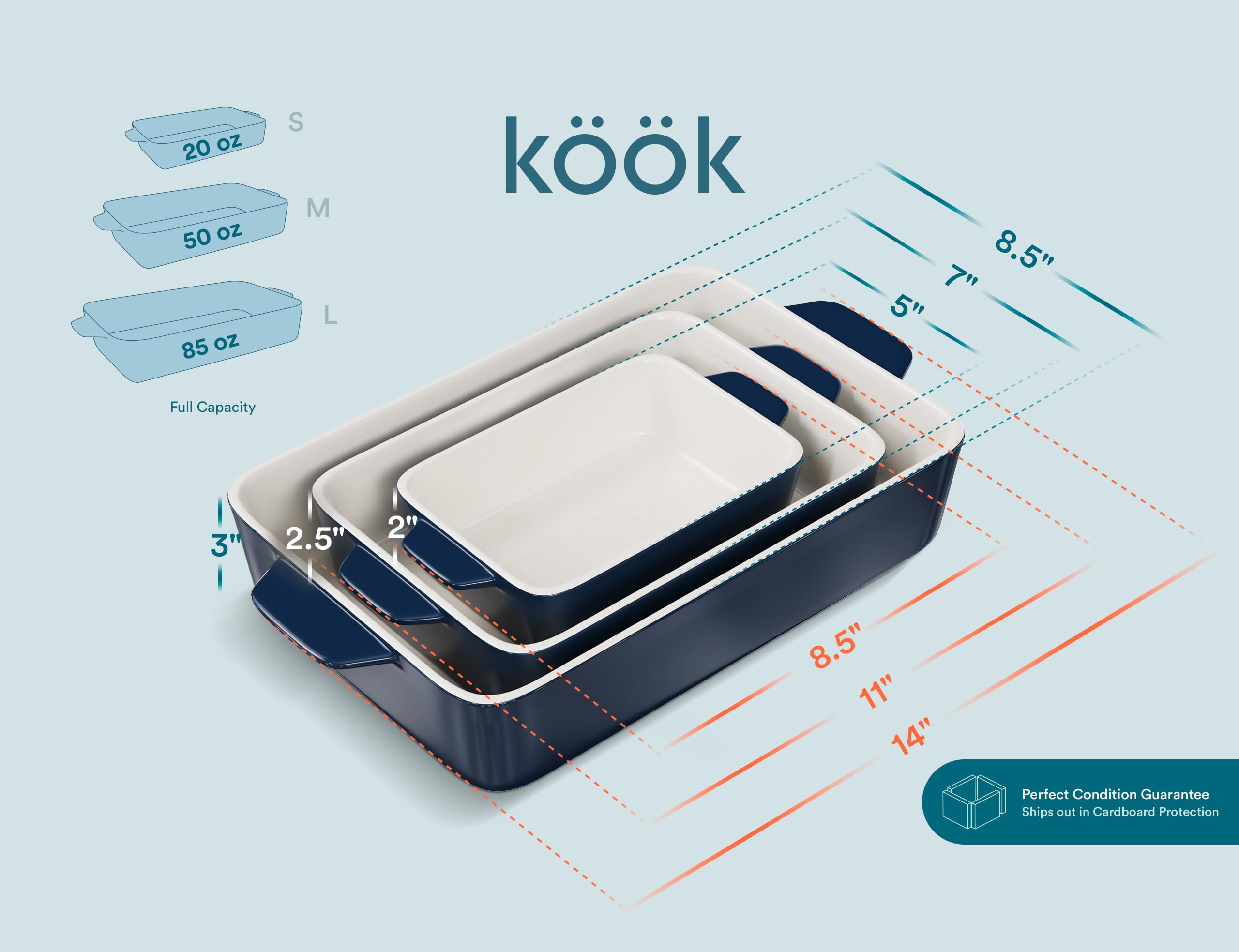 Kook navy ceramic dish set for everyday meals and entertaining