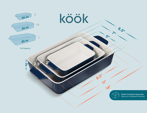 Kook navy ceramic dish set for everyday meals and entertaining