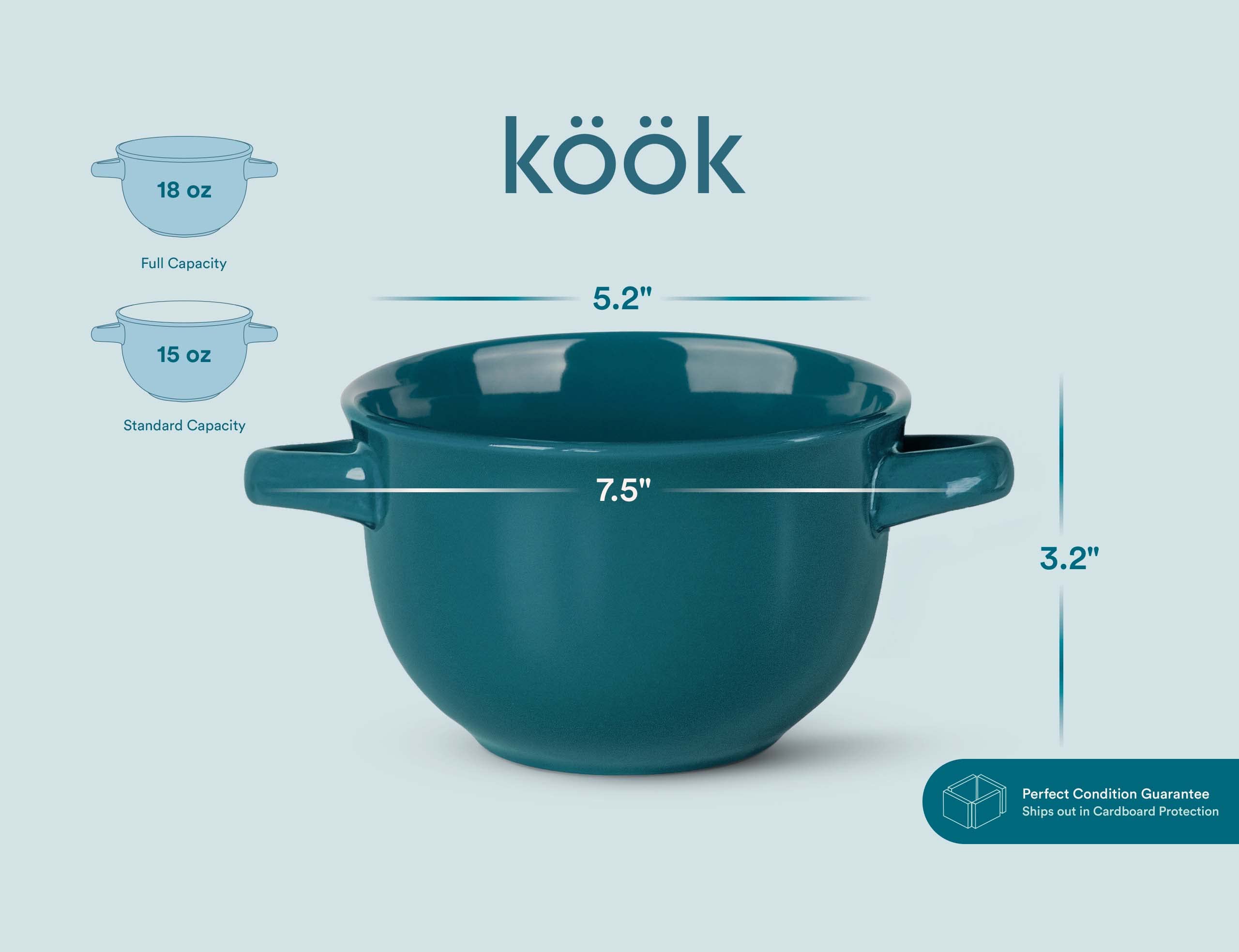 KooK 18-ounce crocks provide perfect personal portions for soups and stews.