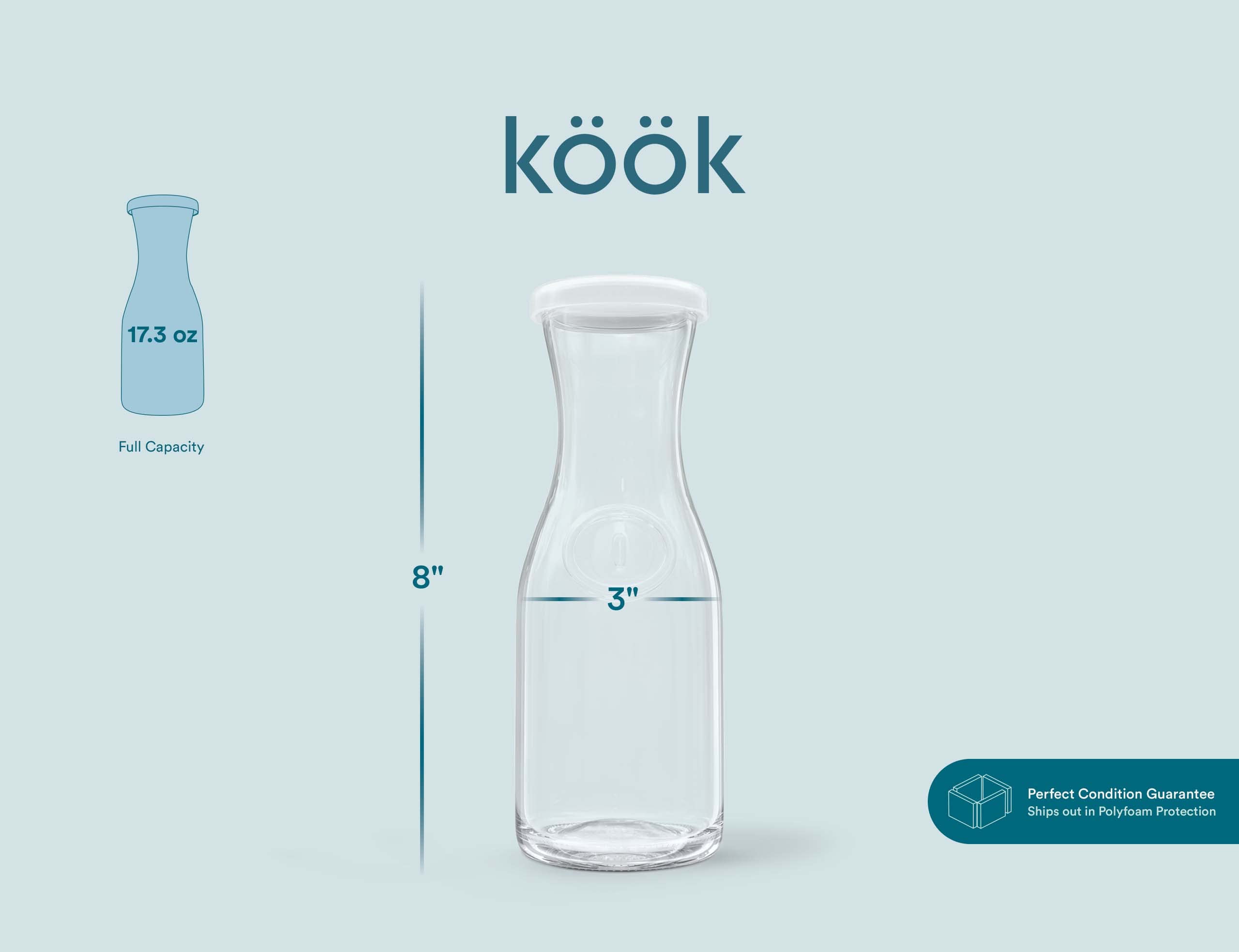 KooK durable glass with 17.3 oz capacity for beverages