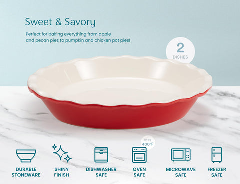 KooK Pie Pan 36oz capacity, ideal for hearty pies.