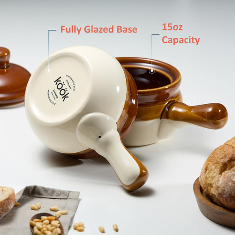 KooK Puebla collection crock lid close-up for secure personal servings and heat retention.