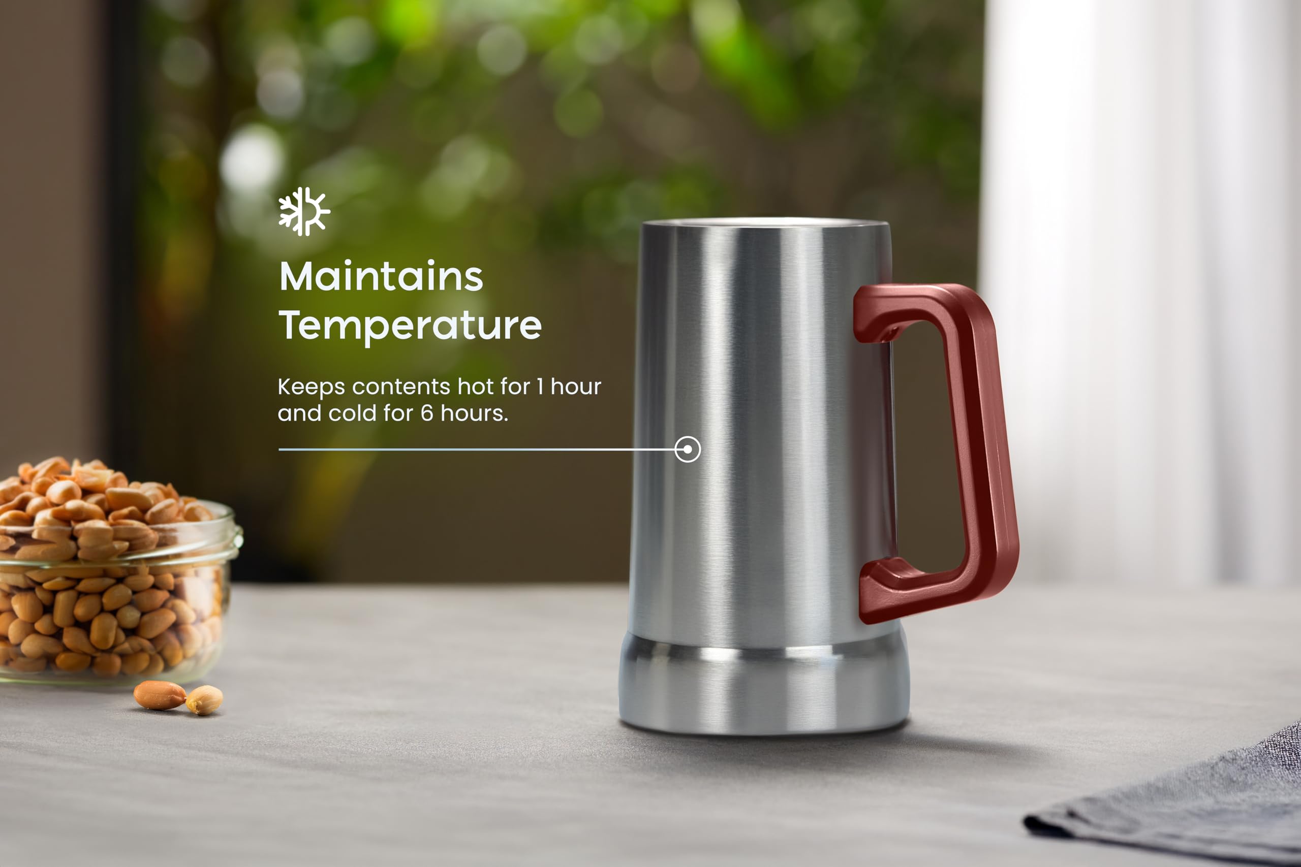 KooK shatterproof portable mug ideal for picnics and tailgates.