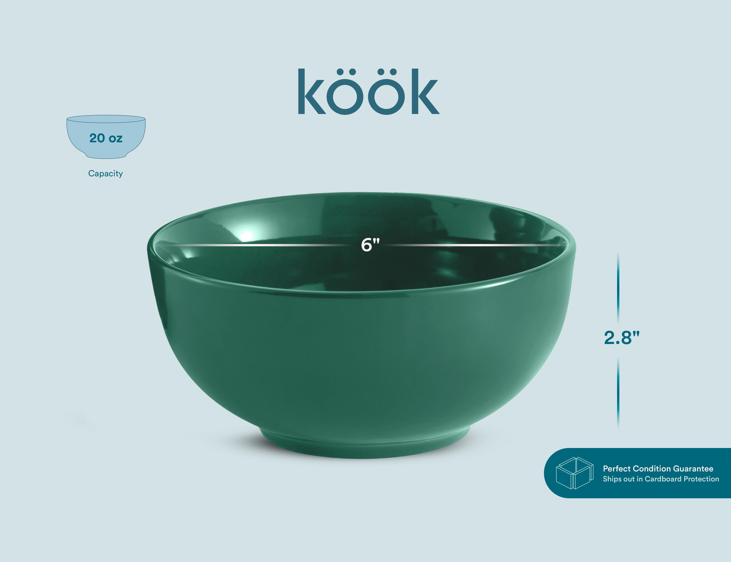 KooK 24oz-capacity bowls support hearty portions for meals.