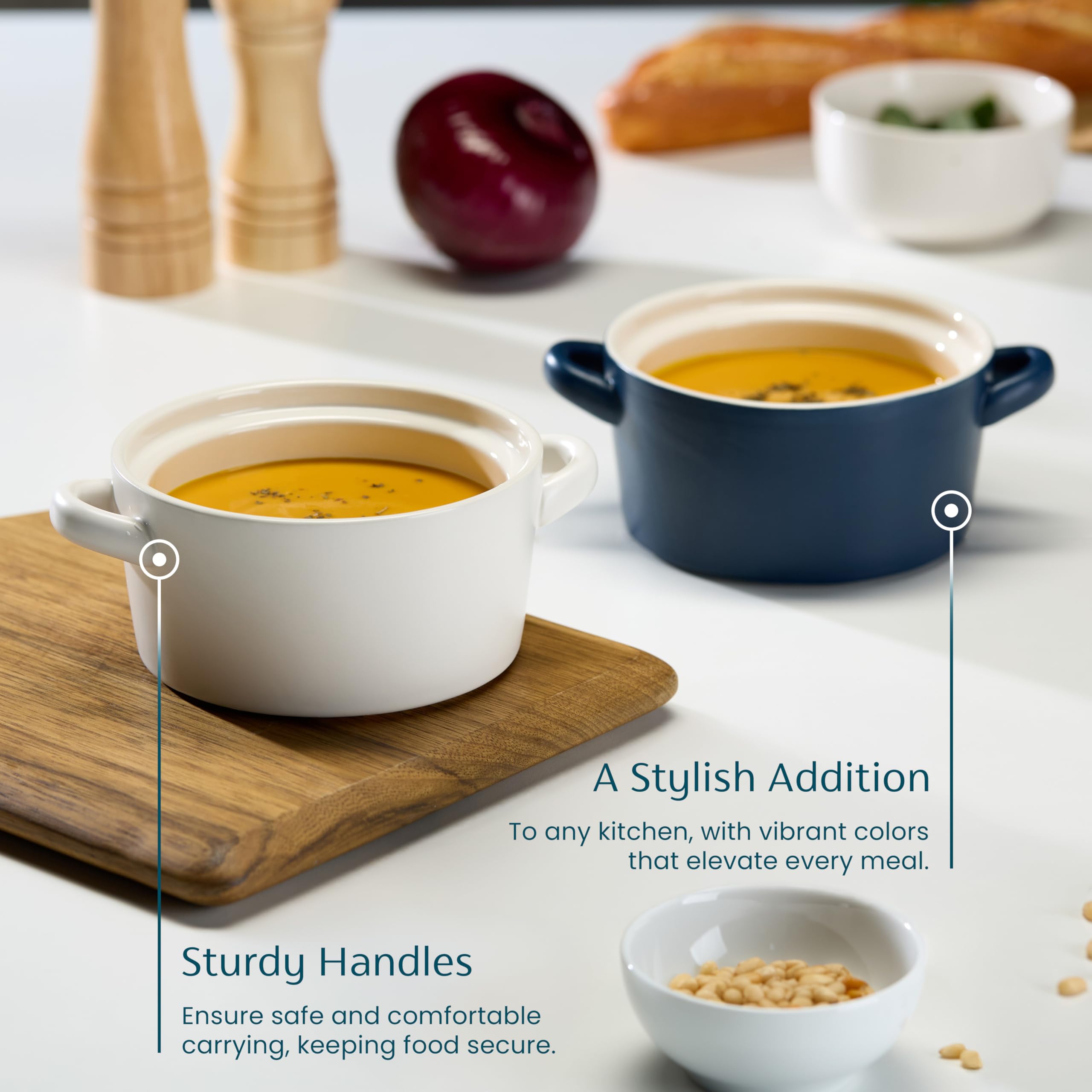 Dishwasher-safe Kook Soup Crocks simplify cleanup after meals