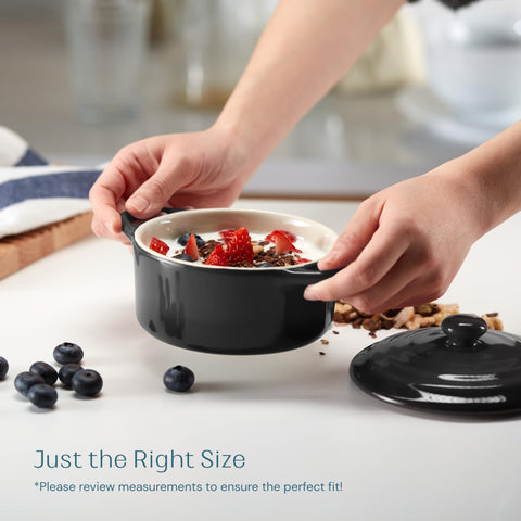 Kook stoneware stackable cocottes save cabinet space and prep time