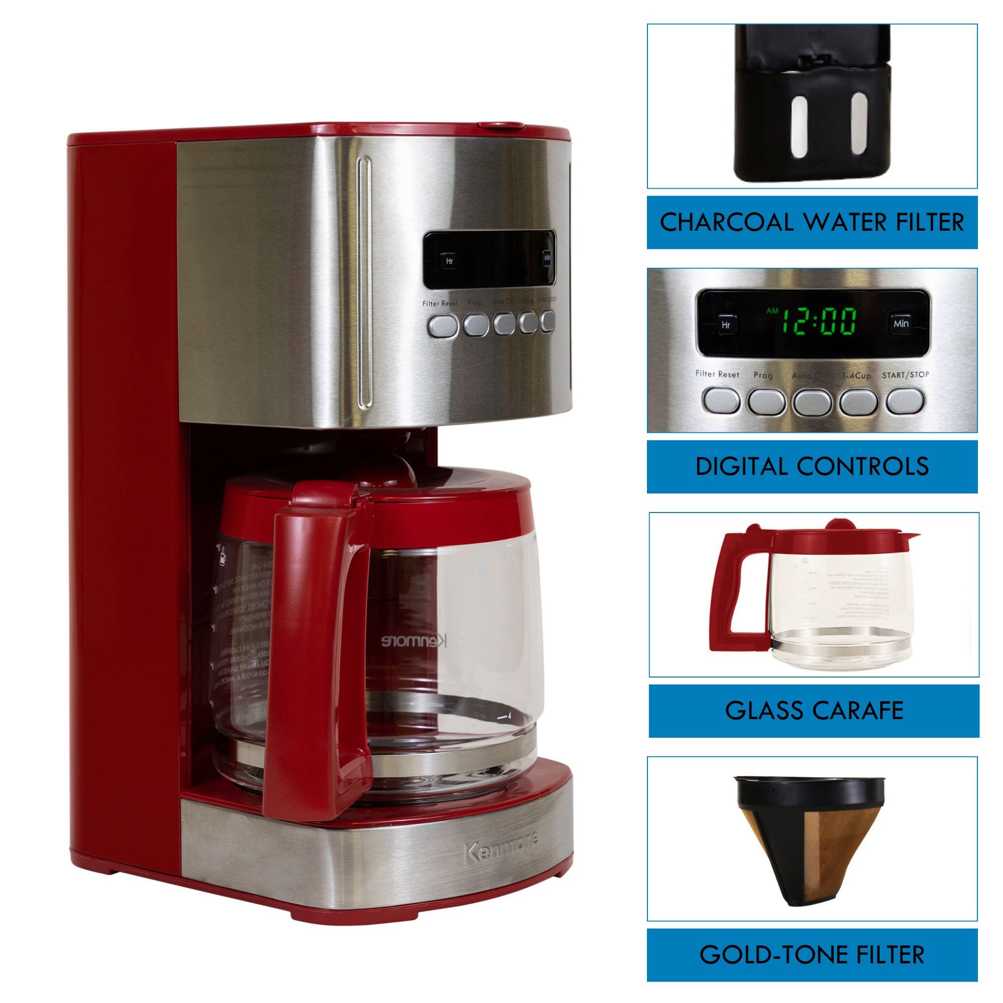 Koolatron Kenmore drip coffee maker bold flavor option enhances richness
