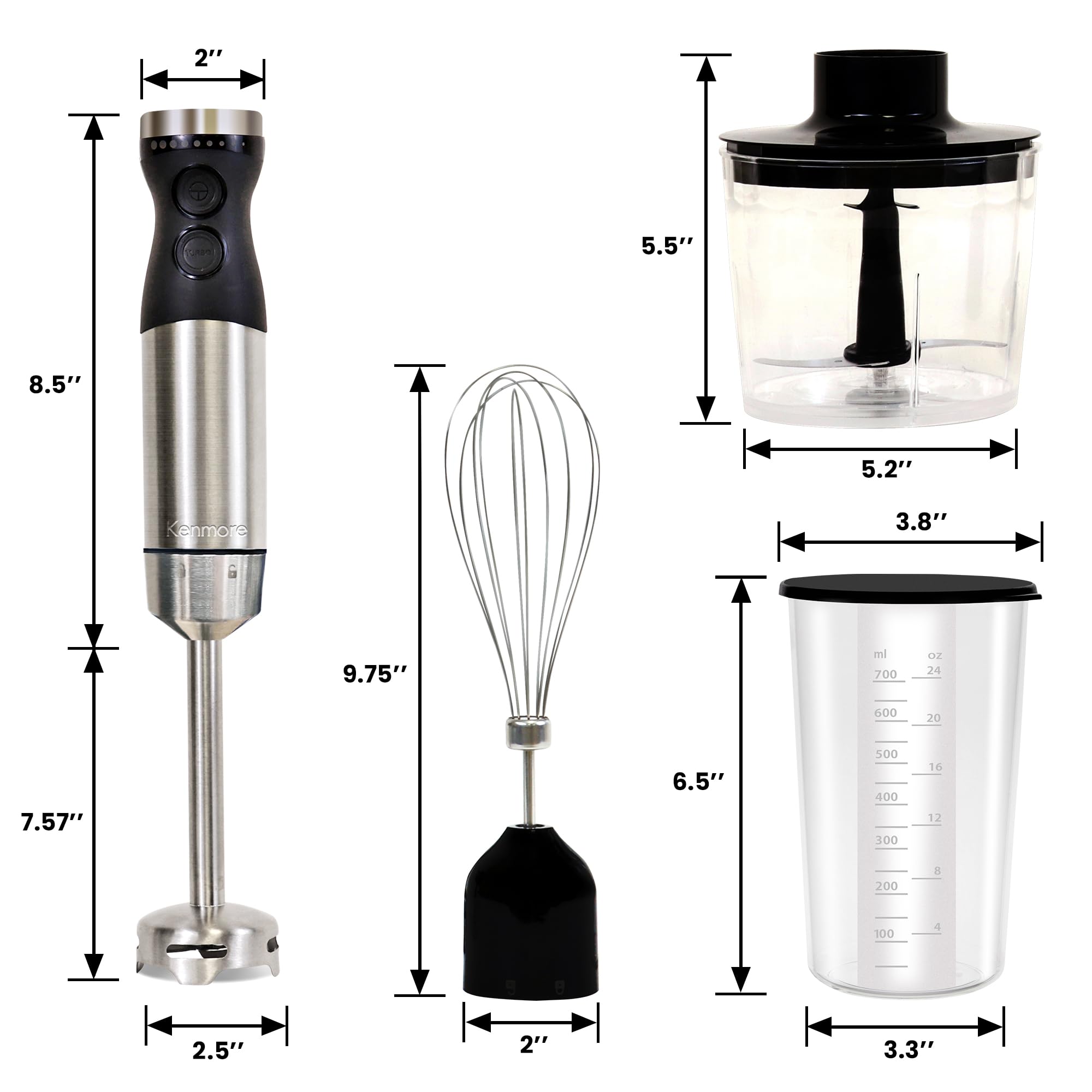 Koolatron Kenmore immersion blender ergonomic handle for comfortable use.